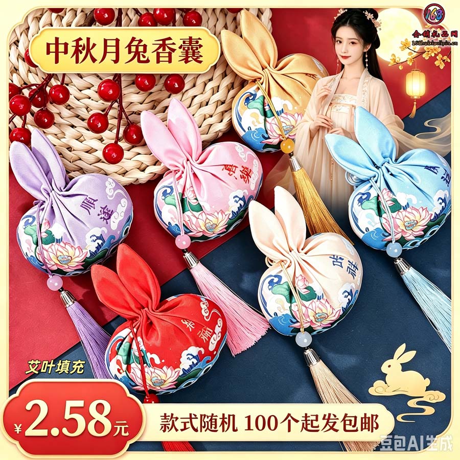 中秋月兔香囊