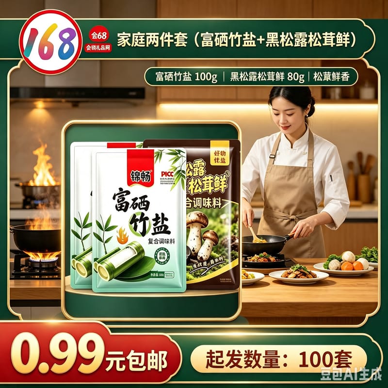 家庭两件套（富硒竹盐+黑松露松茸鲜）