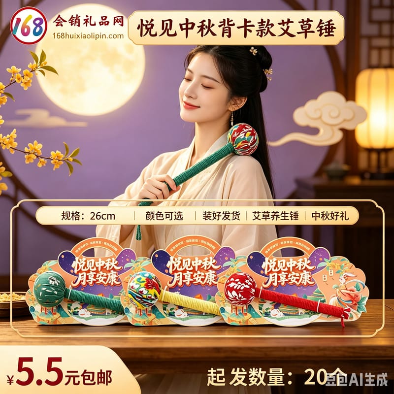 悦见中秋背卡款艾草锤