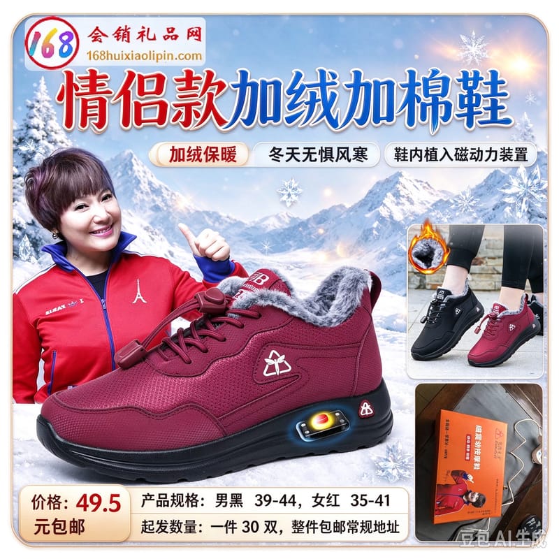 情侣款加绒加棉鞋